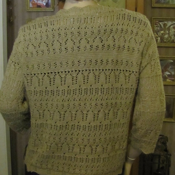 White Stag Tan Open Front Cardigan Sweater 16/18 - Picture 5 of 7